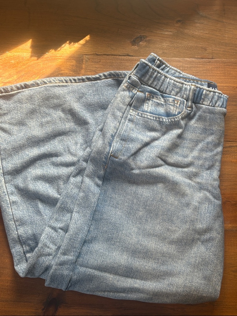 💛 GAP Light Blue Wide-Leg Jean Sweatpants - Picture 6 of 10